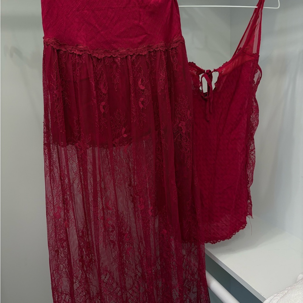 Free People Red Lace Dress